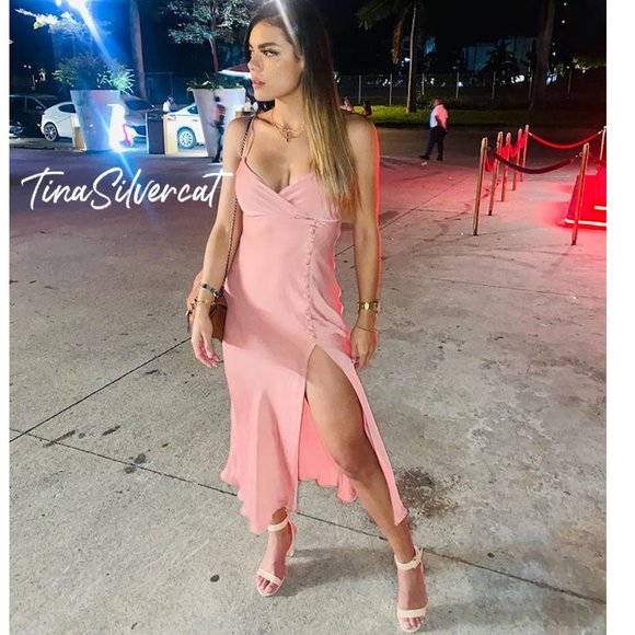 BLOGGER'S FAVE! Zara Buttoned Slip Dress Beige Pink Sz XS, L - Picture 14 of 17